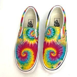 Vans Tie Dye Multicolor Slip-On Skate Shoes Unisex Men 7 Women 8.5 Canvas